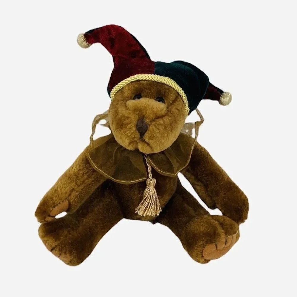 Vintage Russ Berrie 5" Jeepers Brown Teddy Bear Royal Court Jester Plush 4846